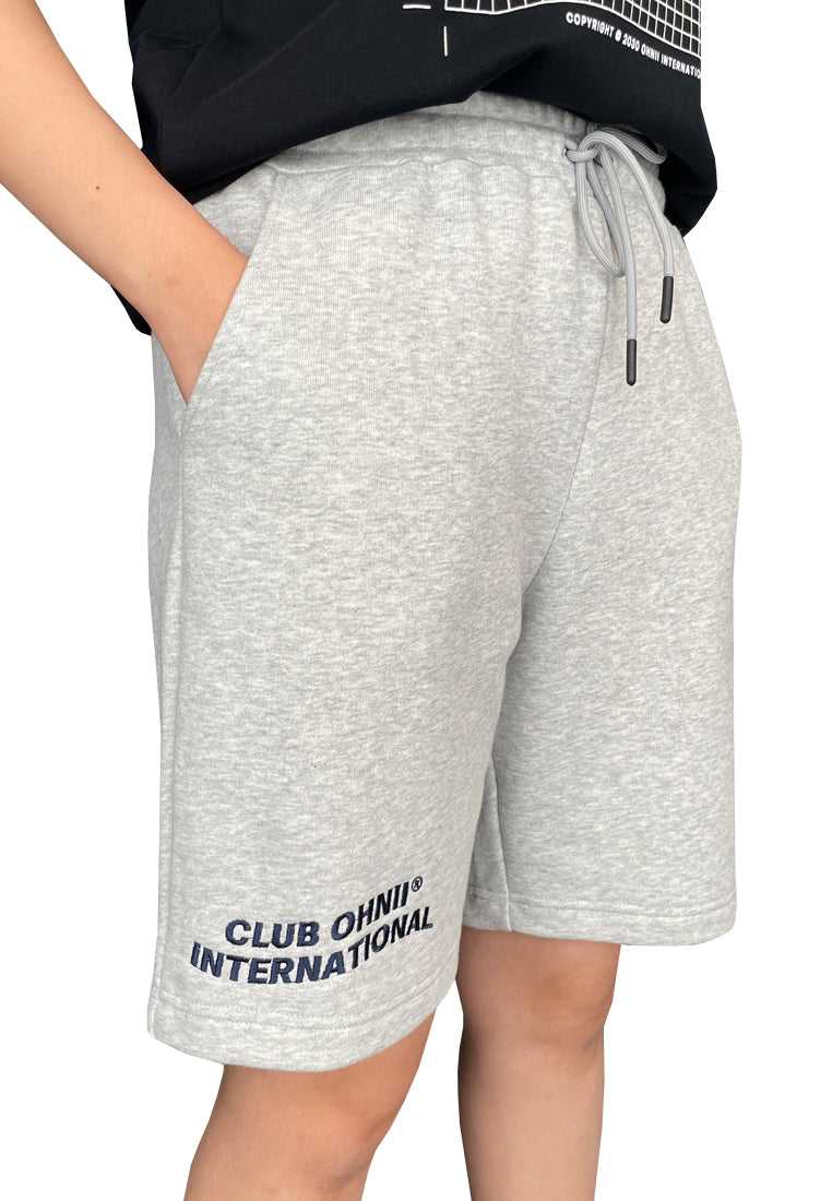 EMBROIDERED CLUB OHNII INTERNATIONAL LOGO SHORTS