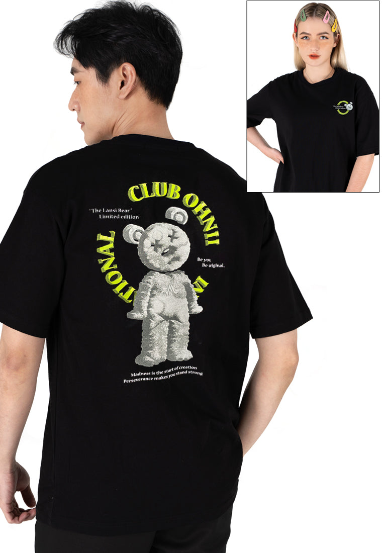 OVERSIZED 3D COMET PIT BEAR COTTON JERSEY TSHIRT