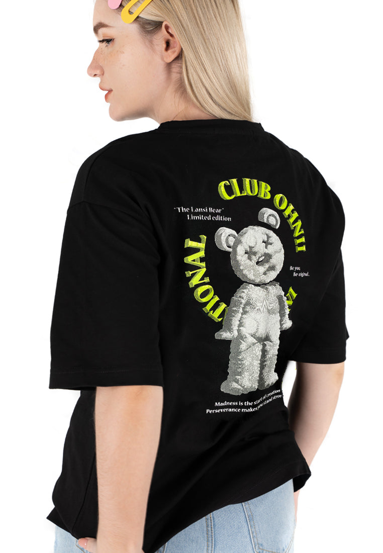 OVERSIZED 3D COMET PIT BEAR COTTON JERSEY TSHIRT