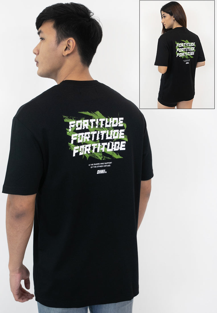 OVERSIZED FORTITUDE PRINT COTTON JERSEY T-SHIRT - Ohnii Official Site