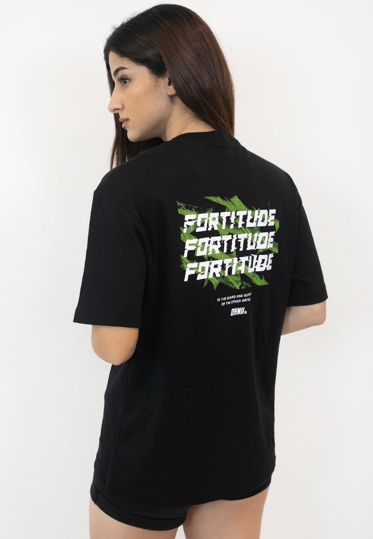 OVERSIZED FORTITUDE PRINT COTTON JERSEY T-SHIRT - Ohnii Official Site