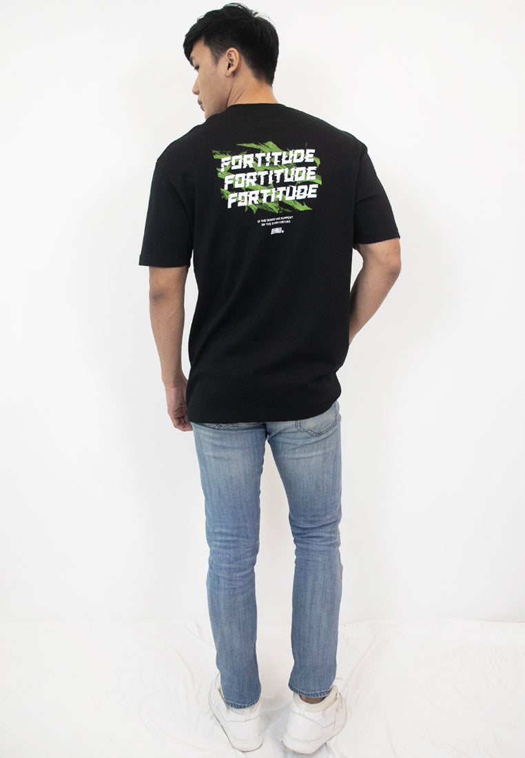 OVERSIZED FORTITUDE PRINT COTTON JERSEY T-SHIRT - Ohnii Official Site