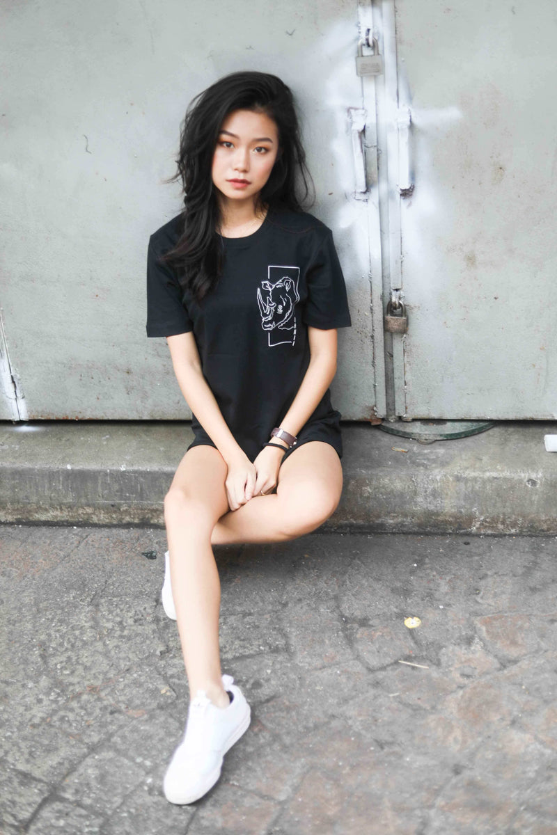 PRINTED MONOLINE FEARLESS RHINO T-SHIRT - Ohnii Official Site