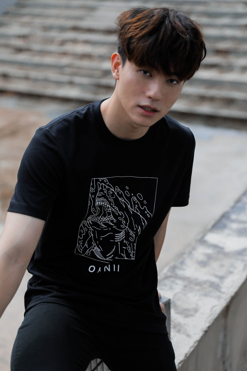 Fearless Shark-Print Cotton Jersey T-Shirt - Ohnii Official Site