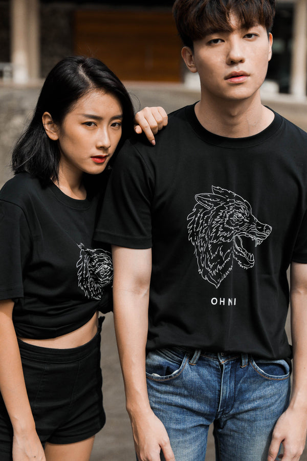 Fearless Wolf-Print Cotton Jersey T-Shirt - Ohnii Official Site