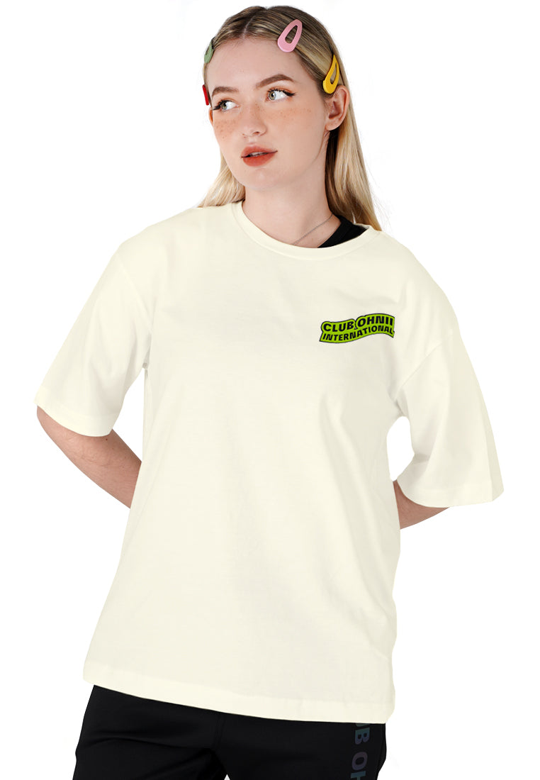 OVERSIZED LEOPARD LANSI BEAR COTTON JERSEY TSHIRT (BEIGE)