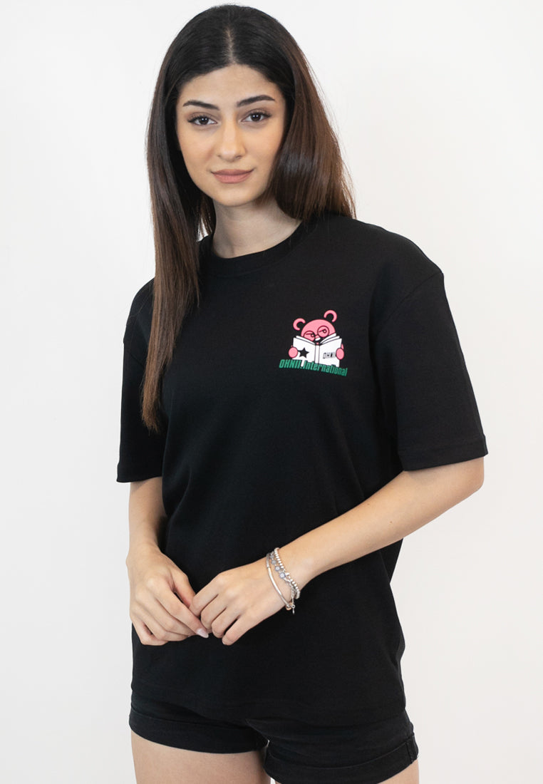 OVERSIZED LET'S GO PLAY BEAR COTTON JERSEY TSHIRT - Ohnii Official Site