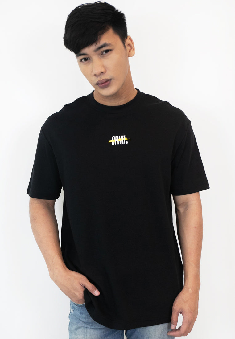OVERSIZED MORNING GLORY PRINT COTTON JERSEY TSHIRT (BLUE) - Ohnii Official Site