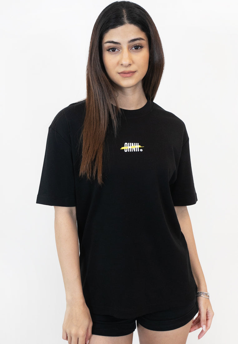 OVERSIZED MORNING GLORY PRINT COTTON JERSEY TSHIRT (BLUE) - Ohnii Official Site