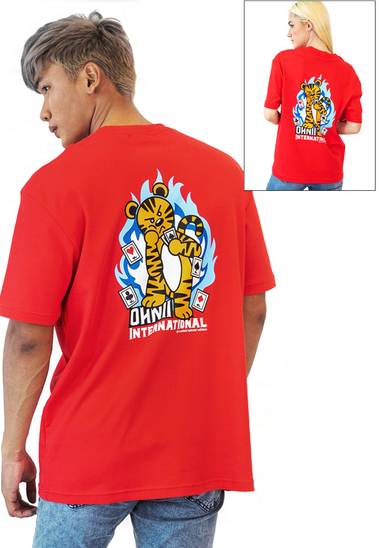 OVERSIZED POKER TIGER LANSI BEAR COTTON JERSEY TSHIRT (SPECIAL EDITION) freeshipping - Ohnii Official Site