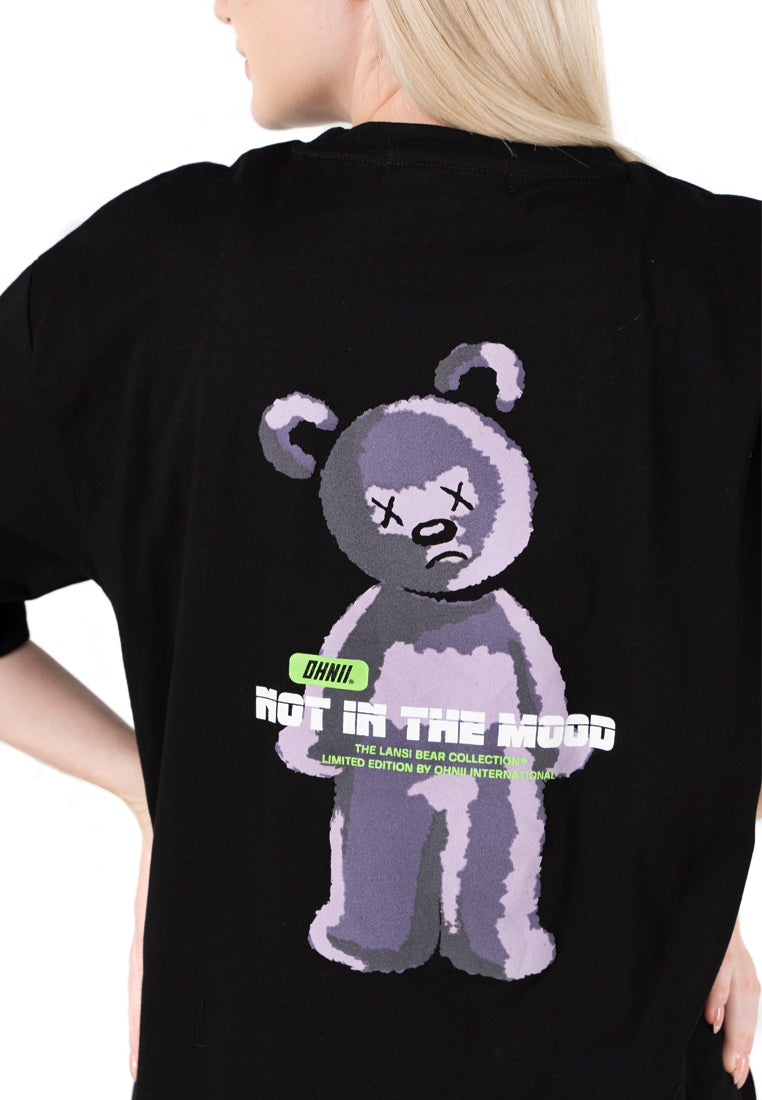 OVERSIZED NOT IN THE MOOD BEAR COTTON JERSEY TSHIRT