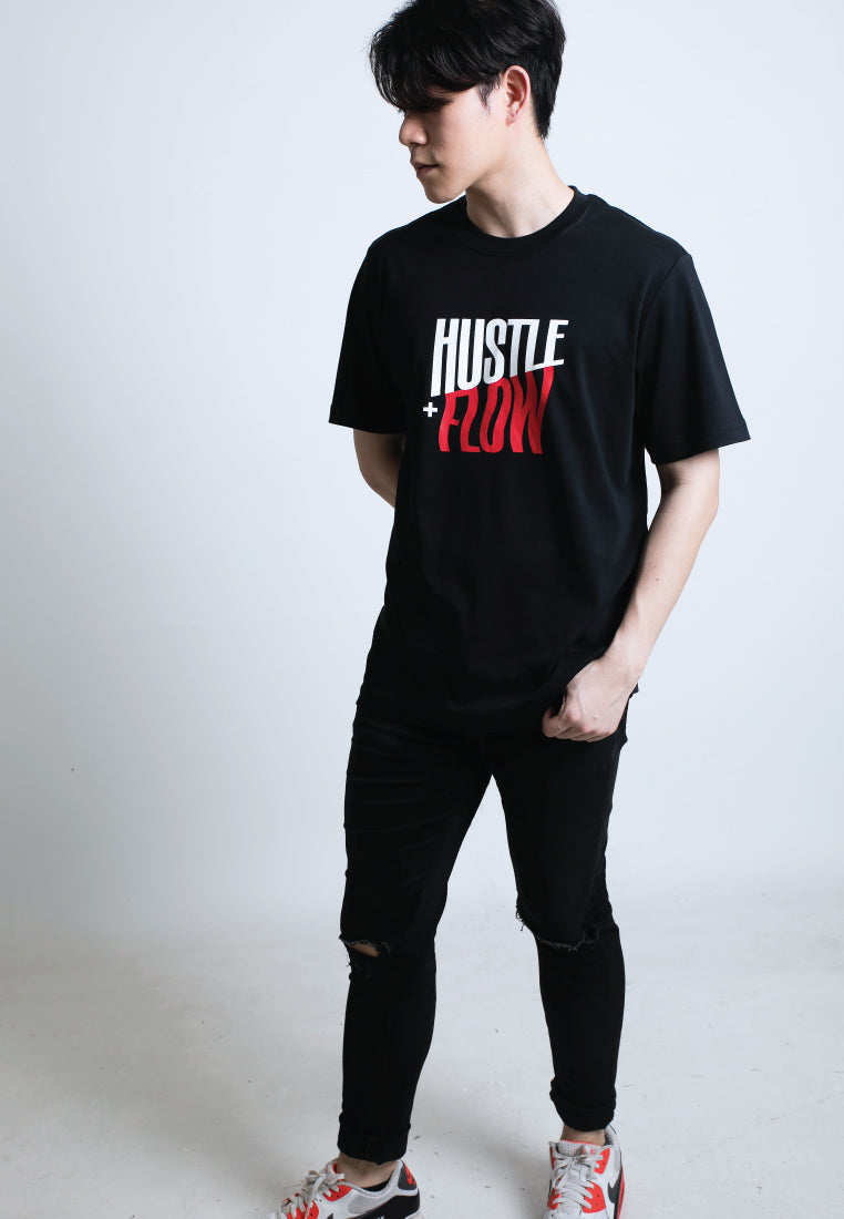 HUSTLE & FLOW PRINT COTTON JERSEY T-SHIRT (RED) - Ohnii Official Site