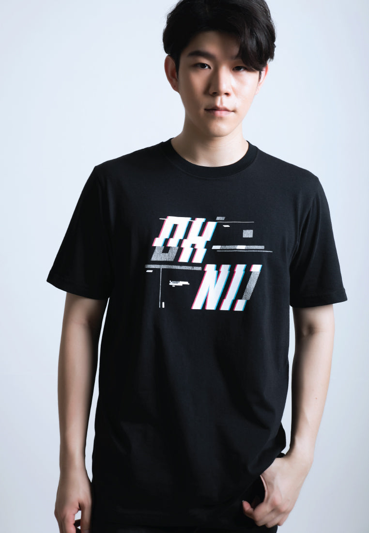 LOGO GLITCH PRINT COTTON JERSEY T-SHIRT - Ohnii Official Site