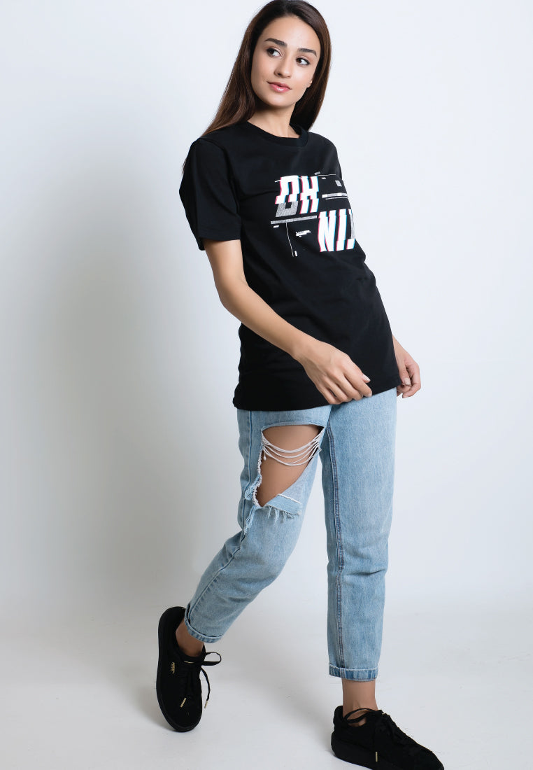 LOGO GLITCH PRINT COTTON JERSEY T-SHIRT - Ohnii Official Site