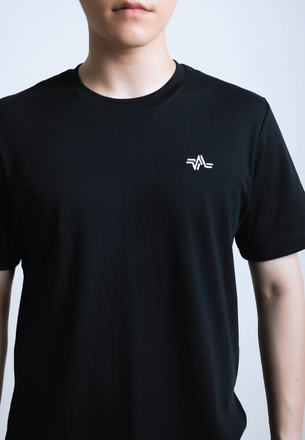 EMBROIDERED LOGOMARK COTTON JERSEY T-SHIRT (BLACK) - Ohnii Official Site