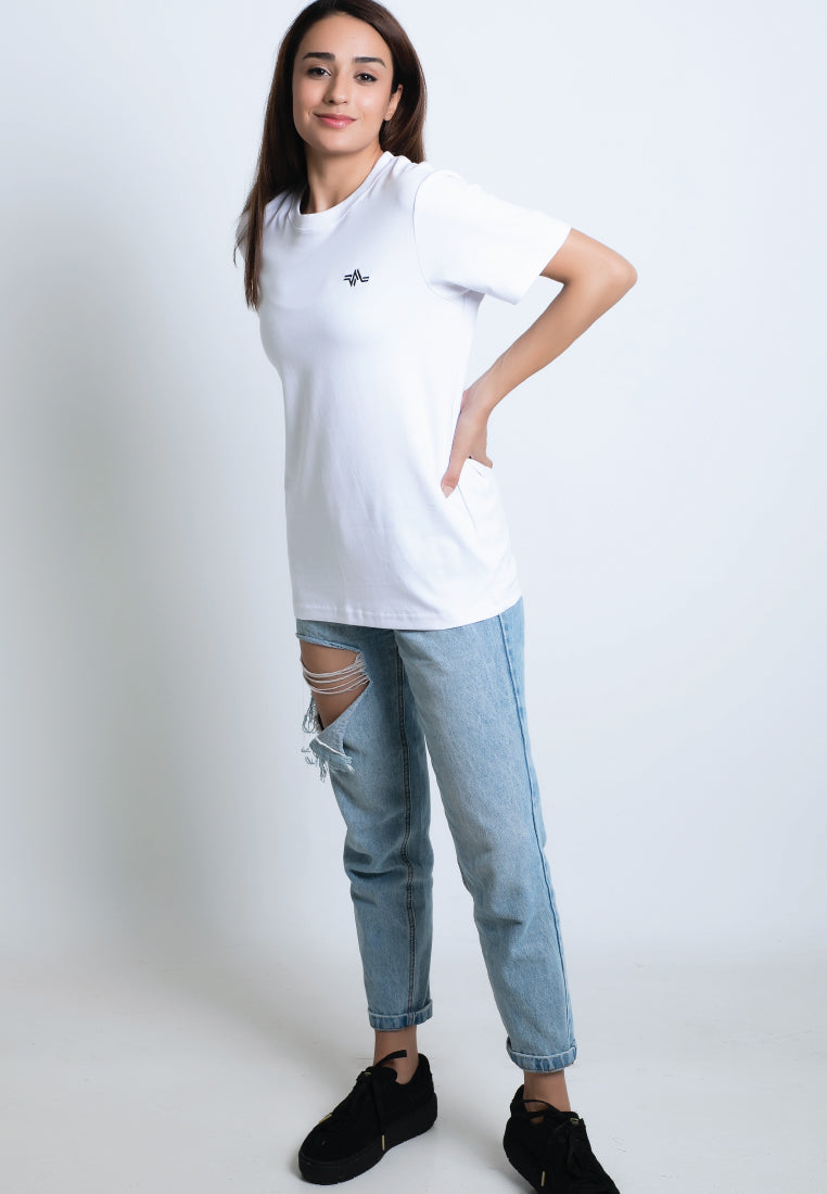 EMBROIDERED LOGOMARK COTTON JERSEY T-SHIRT (WHITE) - Ohnii Official Site