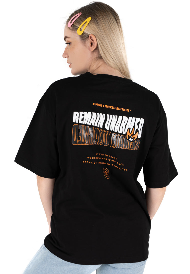 OVERSIZED REMAIN UNARMED BEAR COTTON JERSEY TSHIRT