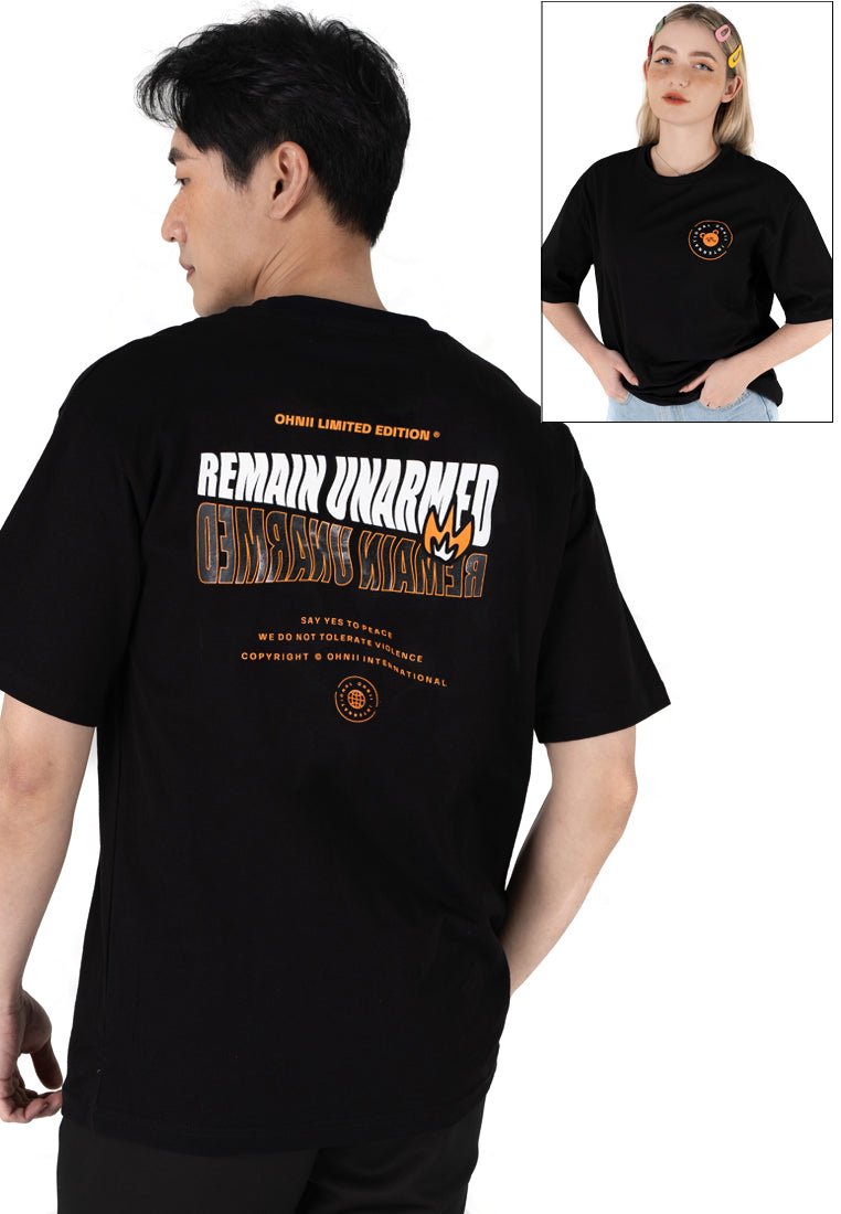 OVERSIZED REMAIN UNARMED BEAR COTTON JERSEY TSHIRT