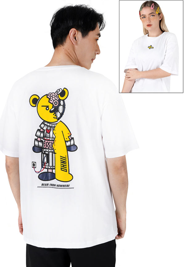 OVERSIZED ROBOTIC BEAR COTTON JERSEY TSHIRT