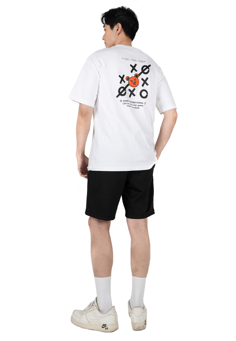 OVERSIZED TIC-TAC-TOE BEAR COTTON JERSEY TSHIRT