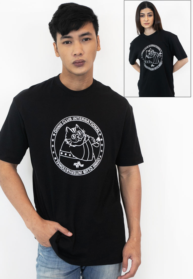 OVERSIZED TOKEN CAT COTTON JERSEY TSHIRT - Ohnii Official Site