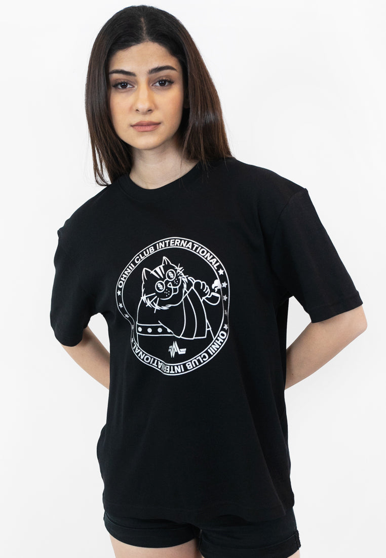 OVERSIZED TOKEN CAT COTTON JERSEY TSHIRT - Ohnii Official Site