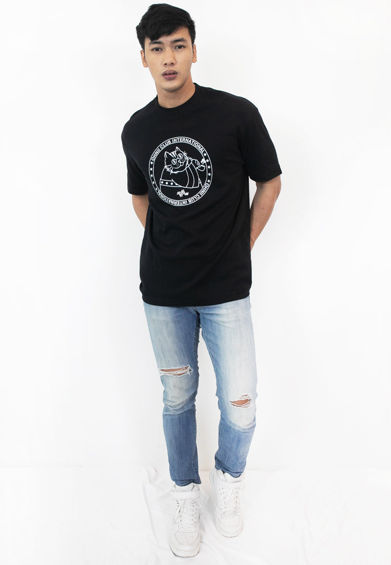 OVERSIZED TOKEN CAT COTTON JERSEY TSHIRT - Ohnii Official Site